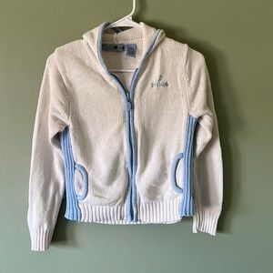 Zip up Mudd sweater with a hood